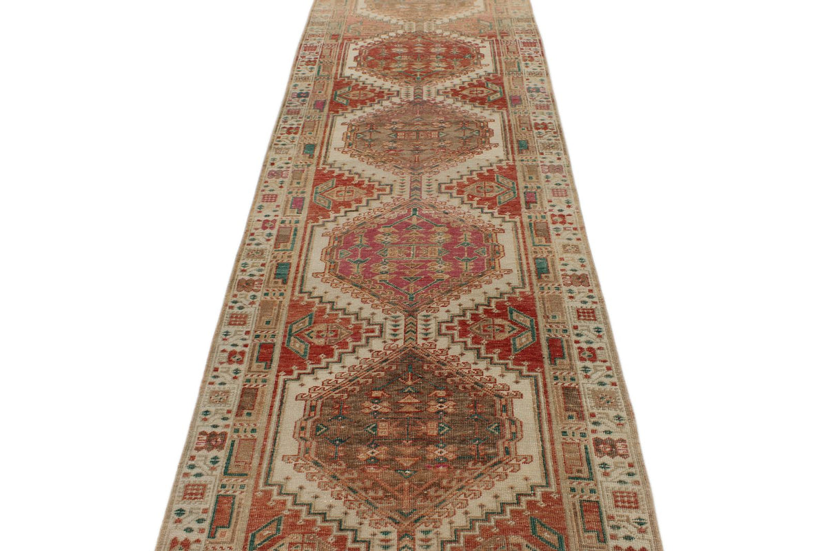 3x14 Rust and Ivory Persian Runner
