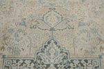 8x11 Beige and Light Blue Turkish Oushak Rug