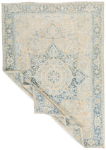 8x11 Beige and Light Blue Turkish Oushak Rug