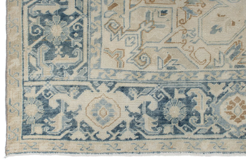 8x11 Beige and Light Blue Turkish Oushak Rug