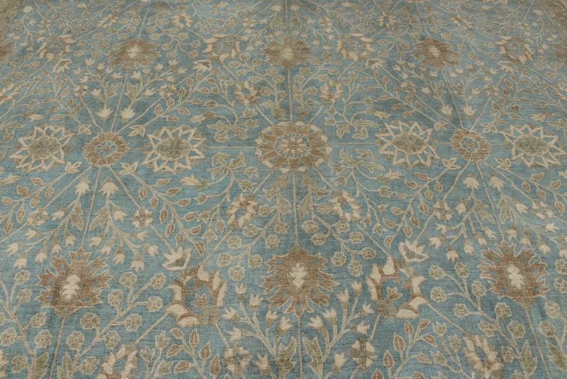 14x19 Blue and Light Brown Persian Rug