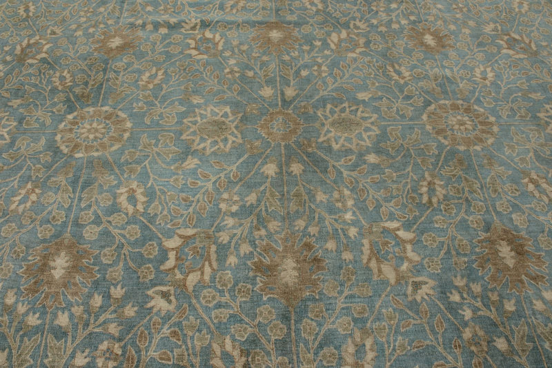 14x19 Blue and Light Brown Persian Rug