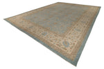 14x19 Blue and Light Brown Persian Rug