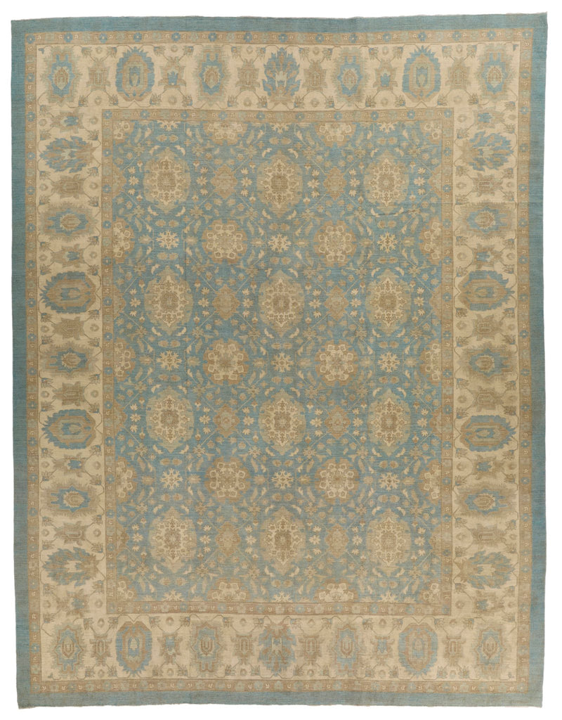 12x16 Light Blue and Beige Persian Rug