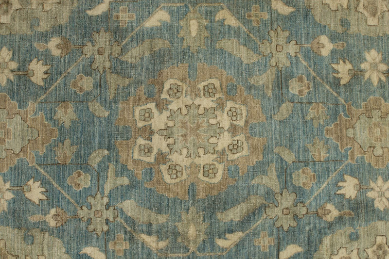 12x16 Light Blue and Beige Persian Rug