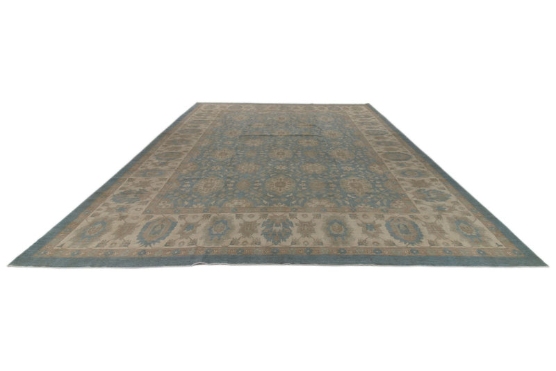 12x16 Light Blue and Beige Persian Rug