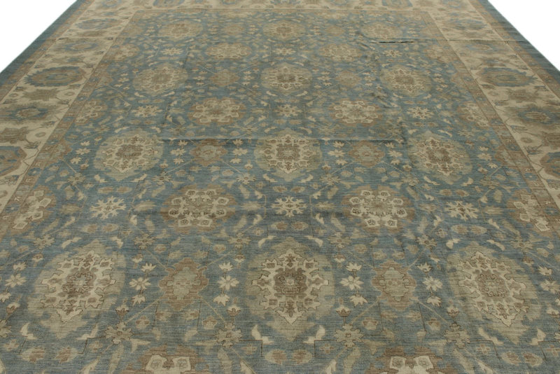 12x16 Light Blue and Beige Persian Rug