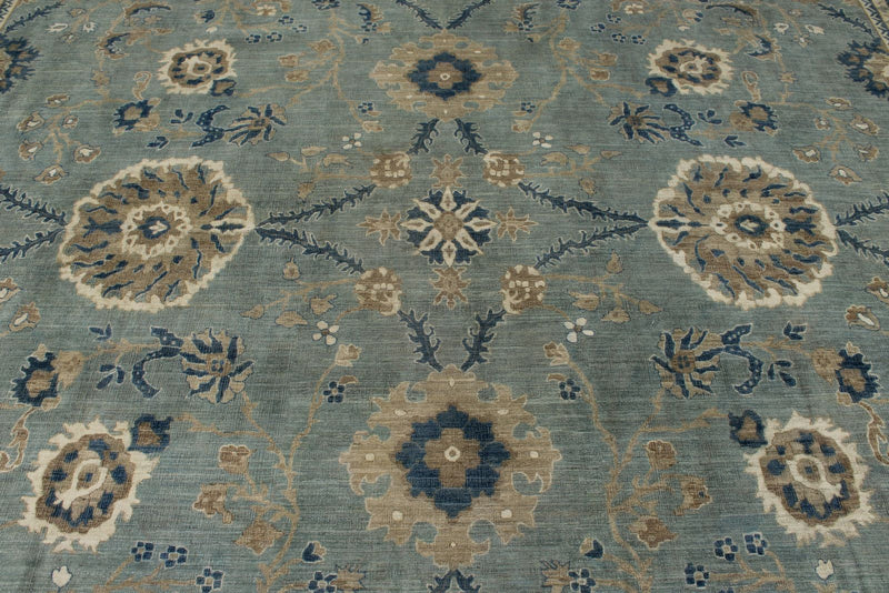 14x19 Light Blue and Light Brown Persian Rug