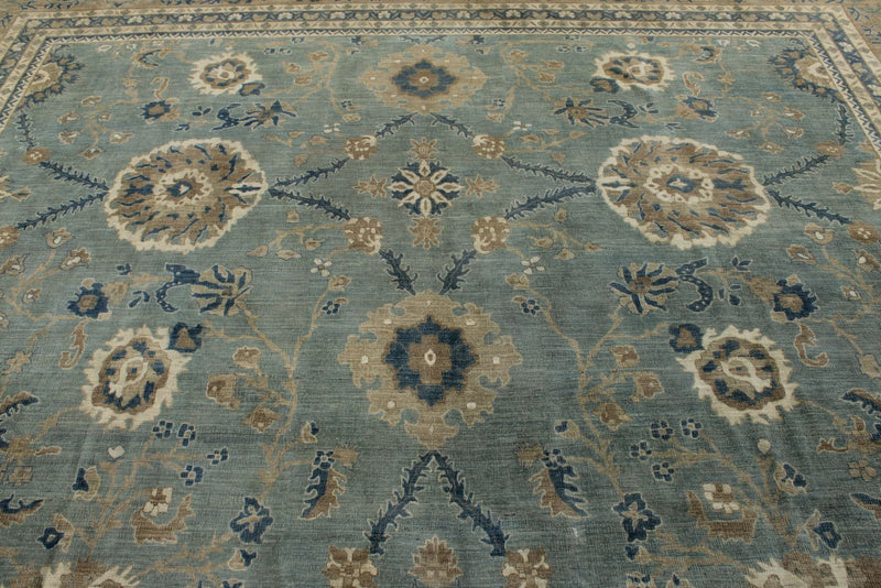 14x19 Light Blue and Light Brown Persian Rug