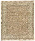 8x10 Brown and Ivory Turkish Oushak Rug