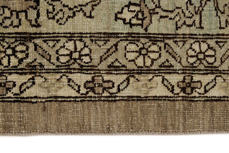 8x10 Brown and Ivory Turkish Oushak Rug