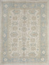 8x10 Beige and Light Blue Turkish Oushak Rug