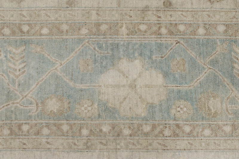 8x10 Beige and Light Blue Turkish Oushak Rug