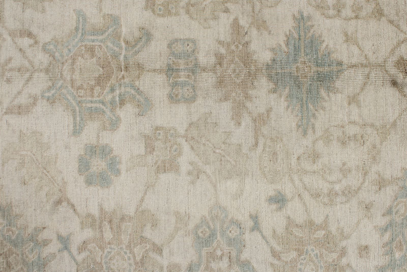 8x10 Beige and Light Blue Turkish Oushak Rug