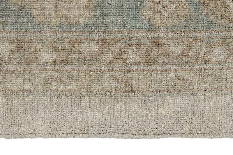 8x10 Beige and Light Blue Turkish Oushak Rug