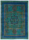 9x12 Turquoıse and Blue Turkish Tribal Rug