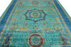 9x12 Turquoıse and Blue Turkish Tribal Rug