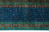 9x12 Turquoıse and Blue Turkish Tribal Rug