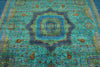 9x12 Turquoıse and Blue Turkish Tribal Rug