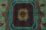 10x13 Turquoıse and Navy Turkish Tribal Rug