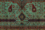 10x13 Turquoıse and Navy Turkish Tribal Rug