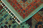 10x13 Turquoıse and Navy Turkish Tribal Rug