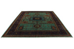 10x13 Turquoıse and Navy Turkish Tribal Rug