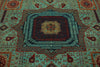 10x13 Turquoıse and Navy Turkish Tribal Rug