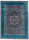 10x14 Navy and Turquoıse Turkish Tribal Rug