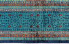 10x14 Navy and Turquoıse Turkish Tribal Rug