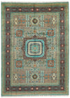 9x12 Green and Brown Turkish Tribal Rug