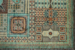 9x12 Green and Brown Turkish Tribal Rug