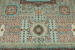 9x12 Green and Brown Turkish Tribal Rug