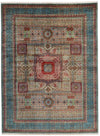 9x12 Green and Blue Turkish Tribal Rug