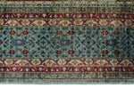 9x12 Green and Blue Turkish Tribal Rug