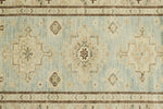 3x19 Light Blue and Ivory Turkish Oushak Runner