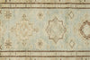 3x19 Light Blue and Ivory Turkish Oushak Runner