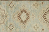 3x19 Light Blue and Ivory Turkish Oushak Runner