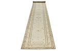 3x19 Light Blue and Ivory Turkish Oushak Runner