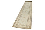 3x19 Light Blue and Ivory Turkish Oushak Runner