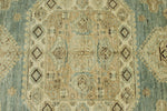 9x12 Light Blue and Ivory Turkish Tribal Rug