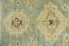 9x12 Light Blue and Ivory Turkish Tribal Rug