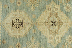 9x12 Light Blue and Ivory Turkish Tribal Rug