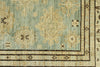 9x12 Light Blue and Ivory Turkish Tribal Rug