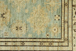 9x12 Light Blue and Ivory Turkish Tribal Rug