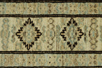 9x12 Light Blue and Ivory Turkish Tribal Rug