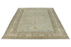 9x12 Light Blue and Ivory Turkish Tribal Rug