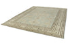 9x12 Light Blue and Ivory Turkish Tribal Rug