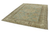 9x12 Light Blue and Ivory Turkish Tribal Rug