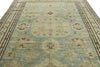 9x12 Light Blue and Ivory Turkish Tribal Rug